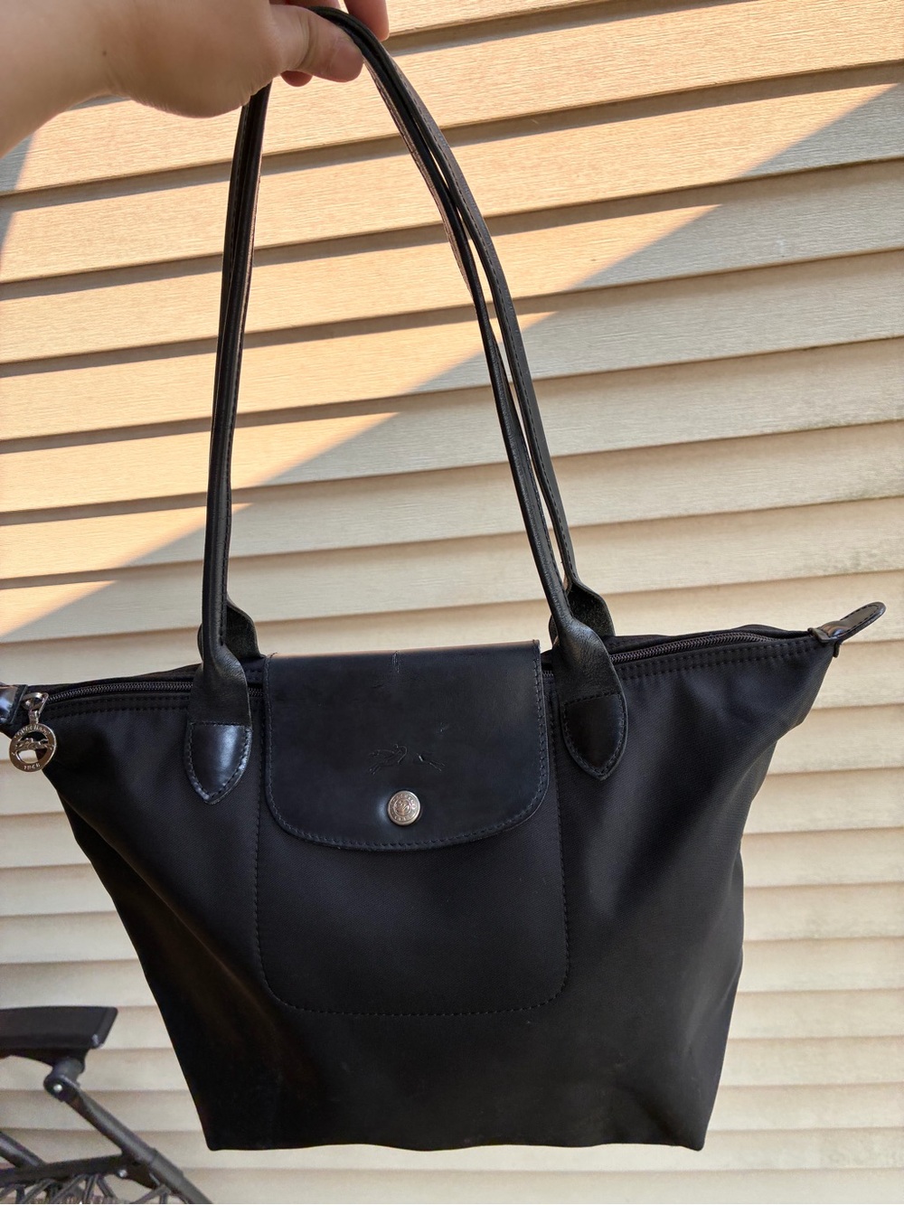 Longchamp Black Le Pliage Shoulder Tote ( authentic)
